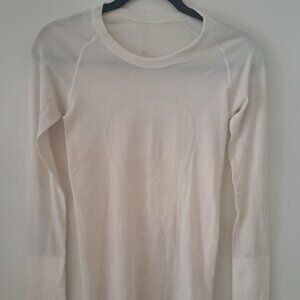 Lululemon white long sleeve women's running top
